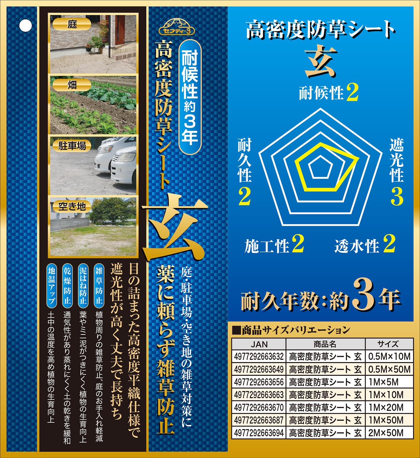 【10本セット】セフティー3 高密度 防草シート 玄 1M×5M Amazon.co.jp: セフティー3(Safety-3) 防草シート 高密度防草シート 玄